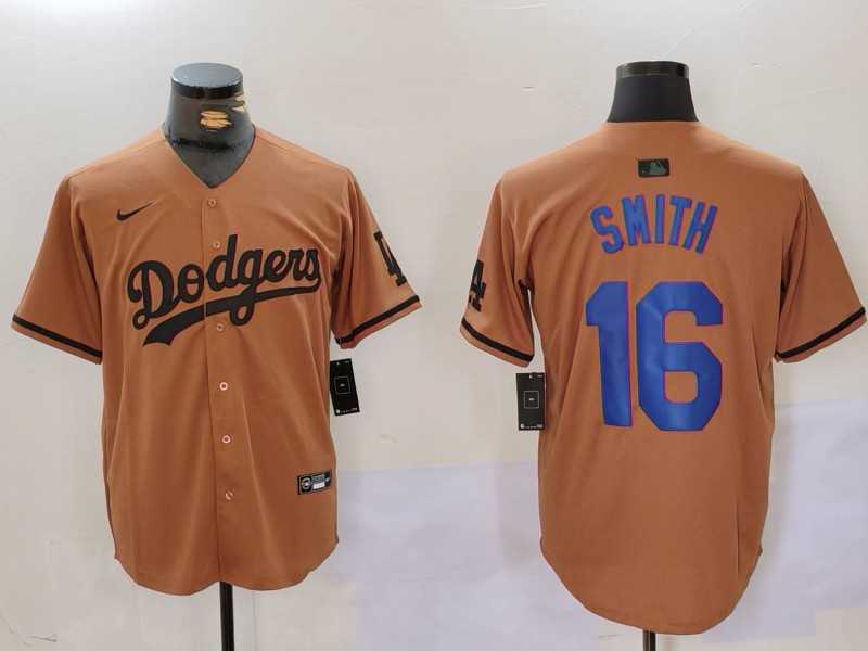 Men%27s Los Angeles Dodgers #16 Will Smith Olive Cool Base Limited Stitched Jersey